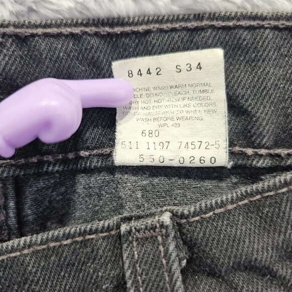 Vintage Levis 550 Jeans Mens 36x34 Black Relaxed Fit Tapered Straight Leg Y2K - Picture 7 of 11